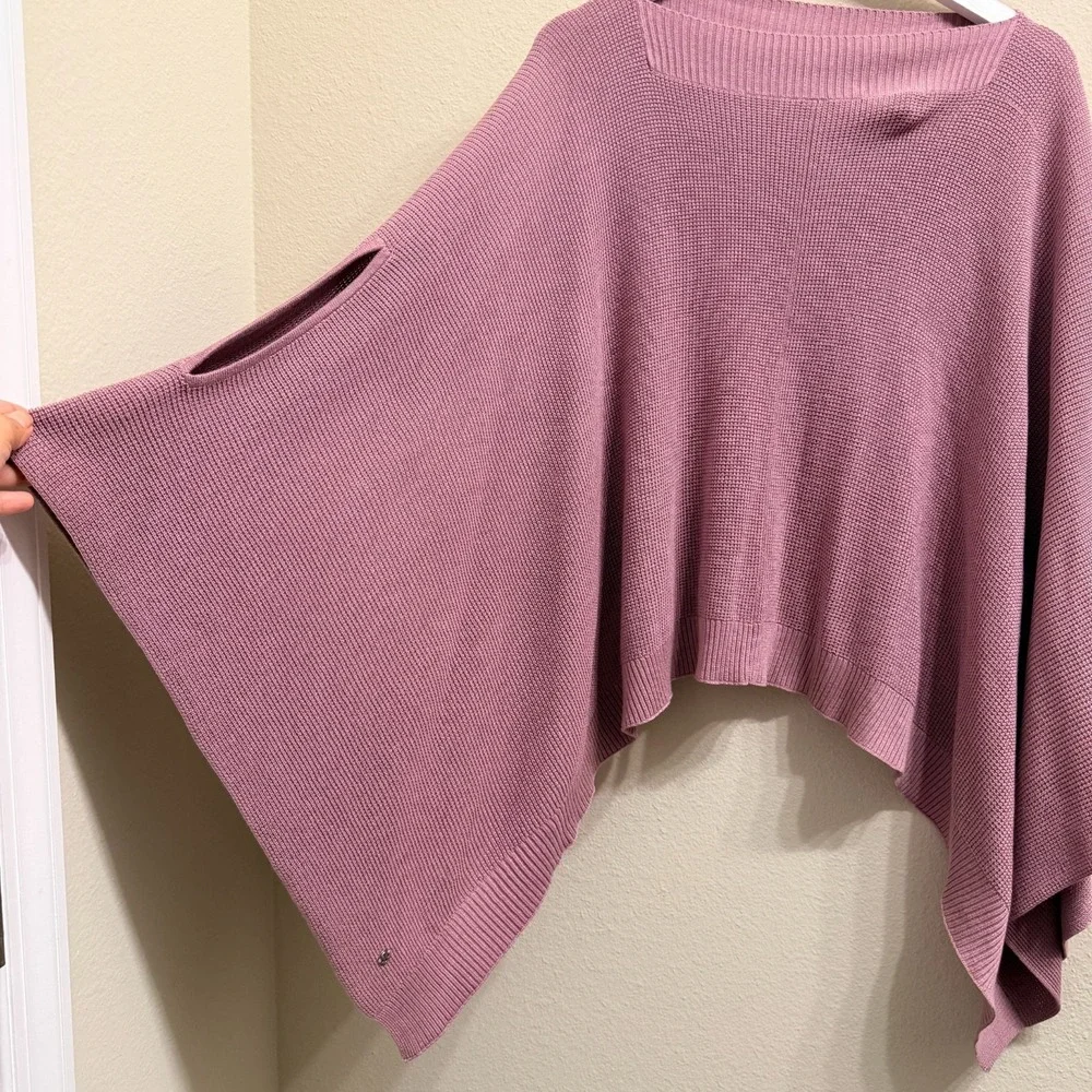 Lululemon Forward Flow‎ Poncho Mauve Pink Silk Blend Knit Wrap One Size OS